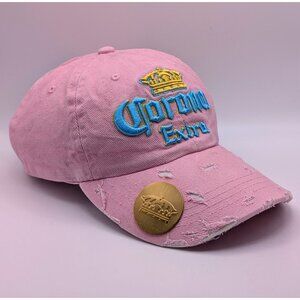 Corona Extra Beer Pink Hat Cap Strap Back Bottle Opener Bartender Tailgate Beach